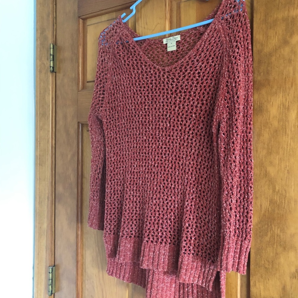 Lucky Brand red holed sweater